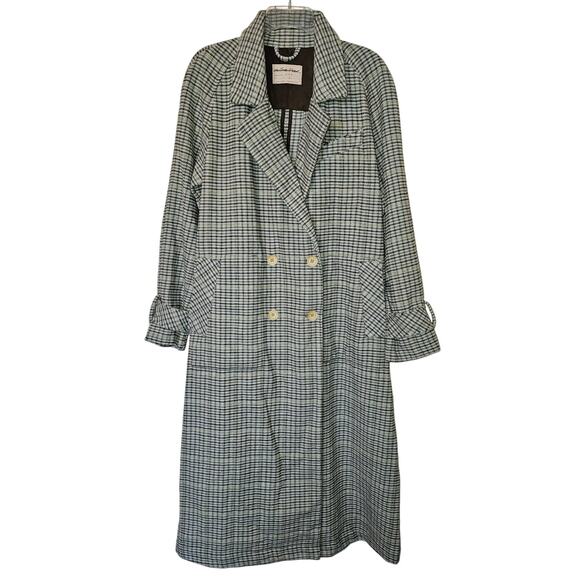 New Free People We The Free Liberty Plaid Duster Jacket $298 LARGE Light Blue - Picture 5 of 7